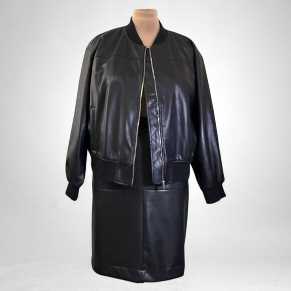 BAR III Womens Faux Leather Pencil Black Skirt, MACY'S NWT! Size 22W - Picture 4 of 7